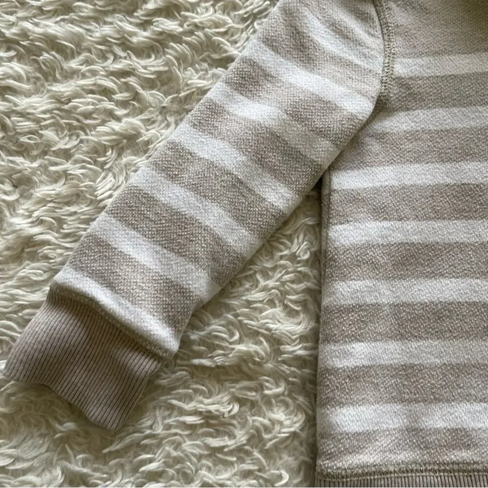 Baby Gap Boy's Tan and White Striped Shawl-Collar Pullover